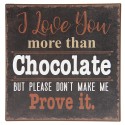Clayre & Eef Text Sign 25x25 cm Black Iron Square Love Chocolate