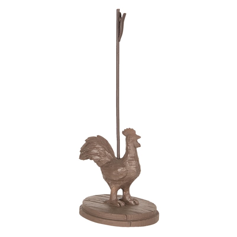 Clayre & Eef Card Holder Rooster 11x10x29 cm Brown Iron Rooster