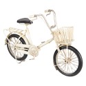 Clayre & Eef Miniature décorative Vélo 23x6x15 cm Blanc Fer Plastique