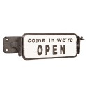 Clayre & Eef Open/Closed Sign 17x7x8 cm Brown Iron Rectangle Come in we're open
