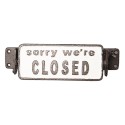 Clayre & Eef Open/Closed Sign 17x7x8 cm Brown Iron Rectangle Come in we're open