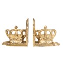 Clayre & Eef Bookends Set of 2 12x7x12 cm Gold colored Iron Crown