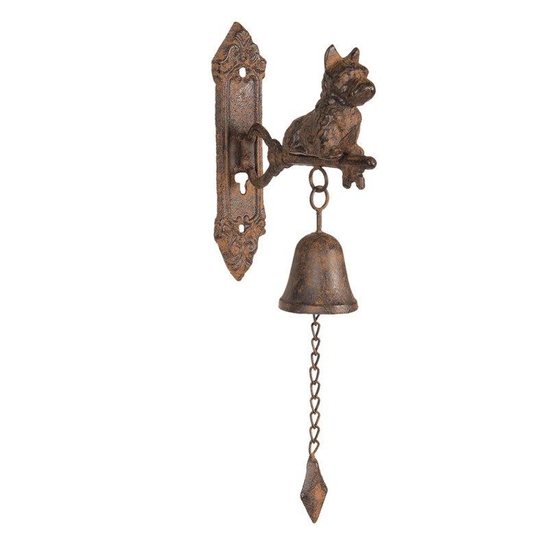 Clayre & Eef Vintage Doorbell Dog 6x16x38 cm Brown Iron