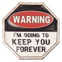 Clayre & Eef Text Sign 30x30 cm Black White Iron Warning