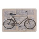 Clayre & Eef Plaque de texte 30x20 cm Beige Gris Fer Rectangle Vélo