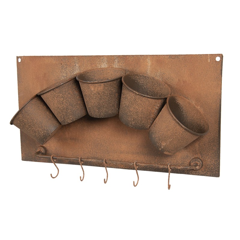 Clayre & Eef Plant Holder 58x13x30 cm Brown Iron Rectangle