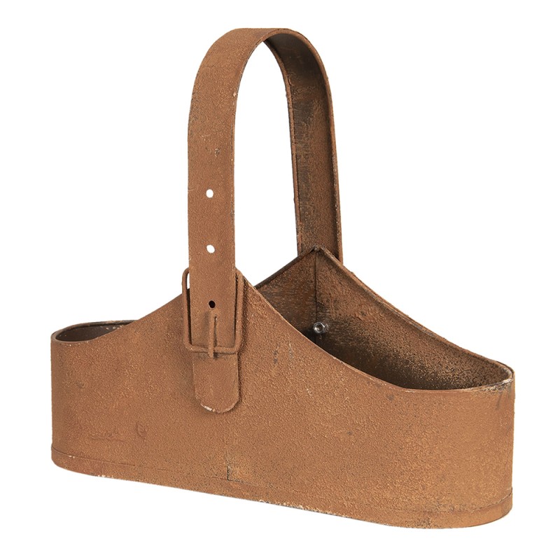 Clayre & Eef Plant Holder 32x12x27 cm Brown Iron Oval