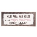 Clayre & Eef Text Sign 13x30 cm White Black Metal Rectangle Papa Mama Alles