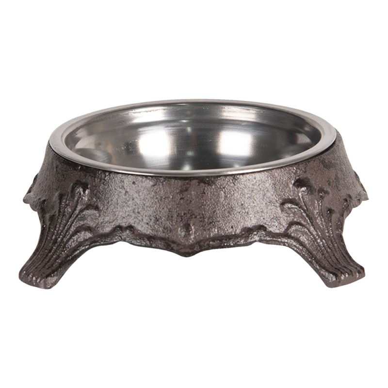 Clayre & Eef Dog Bowl Ø 17x5 cm Brown Iron Round Ornament