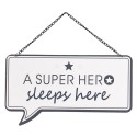 Clayre & Eef Text Sign 24x14 cm White Metal Rectangle Seper Hero