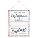 Clayre & Eef Text Sign 24x19 cm White Metal Rectangle Instagram Hashtag