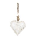 Clayre & Eef Pendant 10x2x10 cm Beige Metal Heart-Shaped Flower