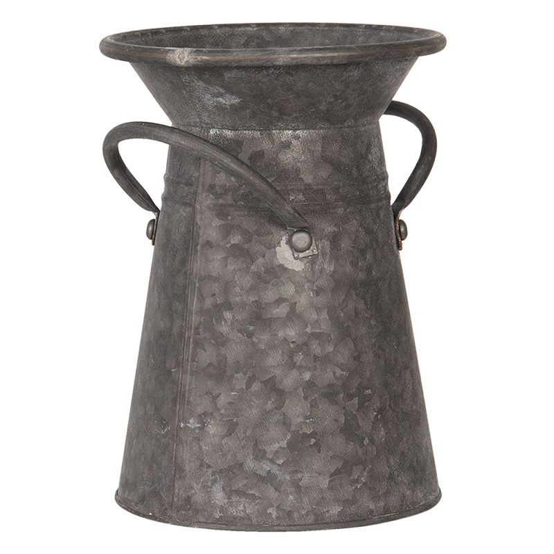Clayre & Eef Decorative Coal Scuttle Ø 17x23 cm Grey Iron Round