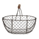 Clayre & Eef Storage Basket 24x16x11/23 cm Brown Iron Round