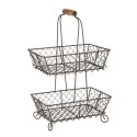 Clayre & Eef 2-Tiered Stand 23x15x37 cm Black Iron Rectangle