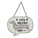 Clayre & Eef Text Sign 17x13 cm White Iron Rectangle Dog My Dog
