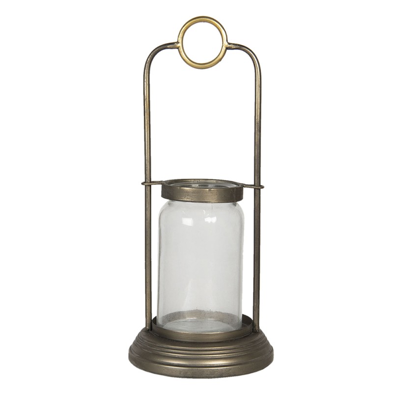 Clayre & Eef Wind Light 42 cm Copper colored Metal Glass Round