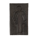 Clayre & Eef Cartello del bagno delle donna 6x11 cm Marrone Ferro Rettangolo