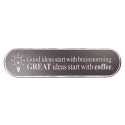 Clayre & Eef Text Sign 51x13 cm Black Metal Rectangle Great Ideas Coffee