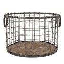 Clayre & Eef Storage Basket Ø 40x25 cm Brown Iron Wood Round
