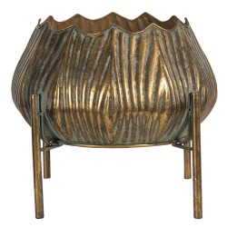 Clayre & Eef Decorative Pot 33x33x28 cm Copper colored Metal Round