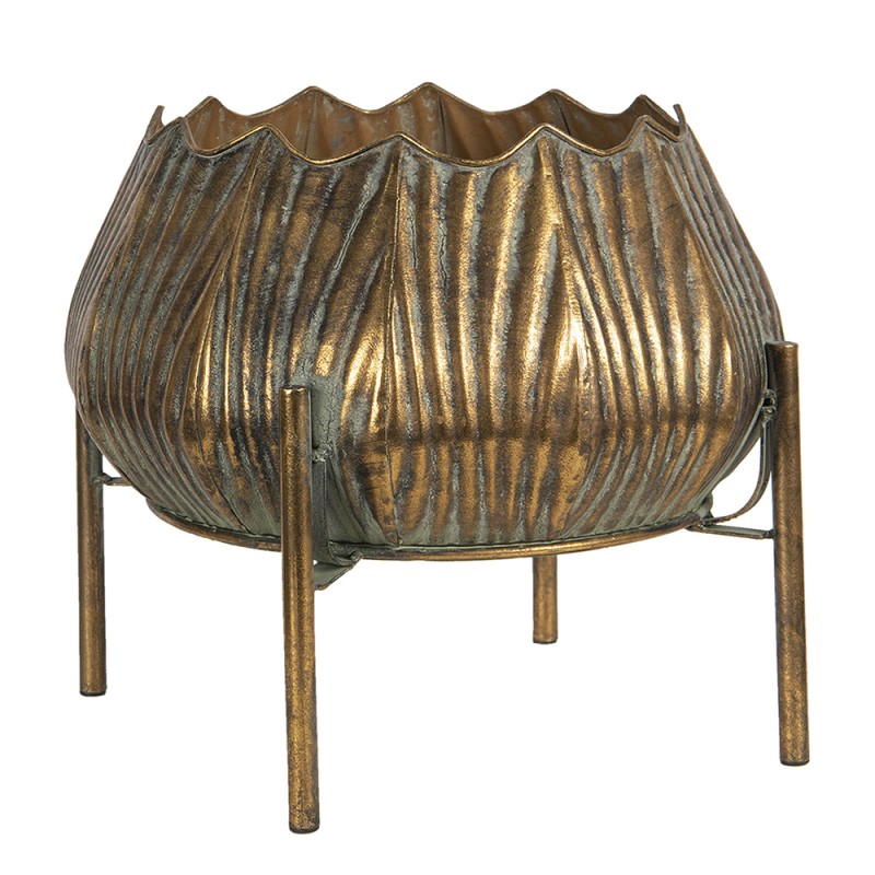 Clayre & Eef Decoratie Pot  33x33x28 cm Koperkleurig Metaal Rond