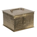 Clayre & Eef Storage Box 19x19x13 cm Copper colored Iron Square