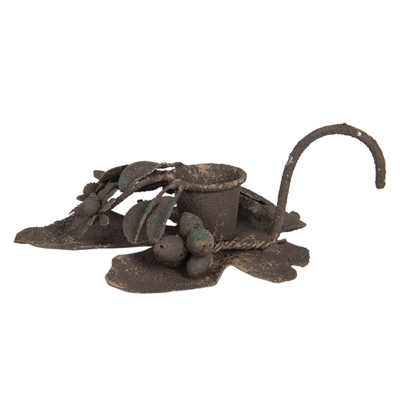 Clayre & Eef Candle holder 13x10x3 cm Brown Iron Leaves