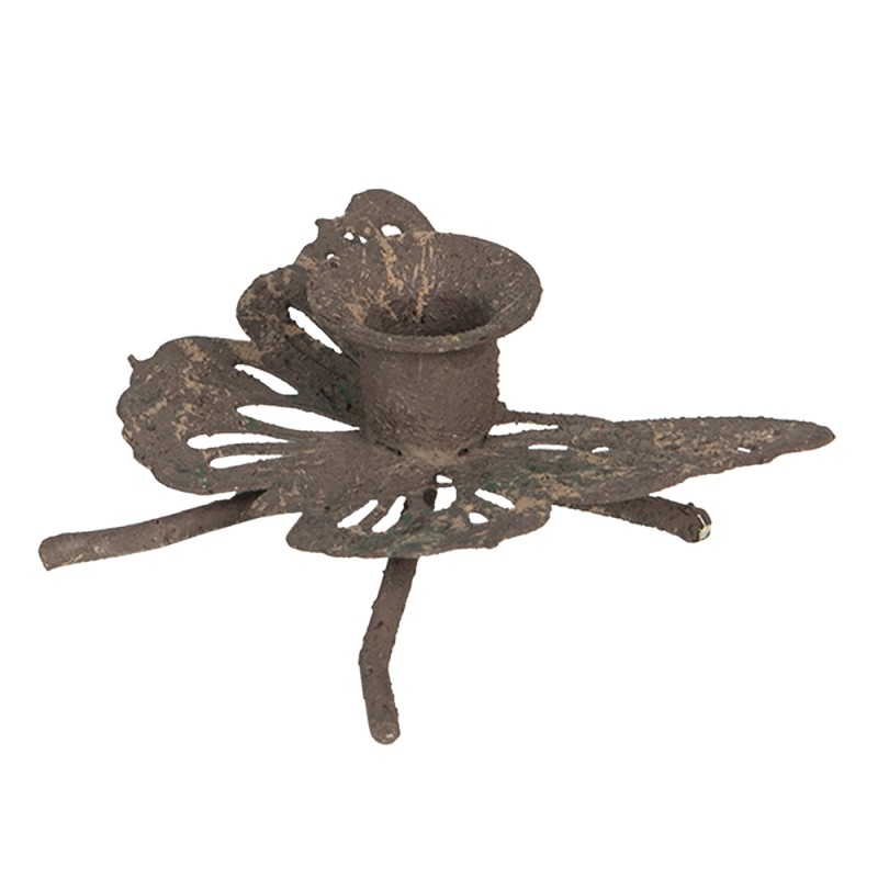 Clayre & Eef Candle holder 7x5x3 cm Brown Iron Butterfly