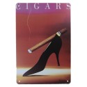 Clayre & Eef Plaque de texte 20x30 cm Rouge Fer Rectangle Cigars