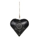 Clayre & Eef Pendentif Coeur 27x12x27 cm Noir Fer En forme de coeur