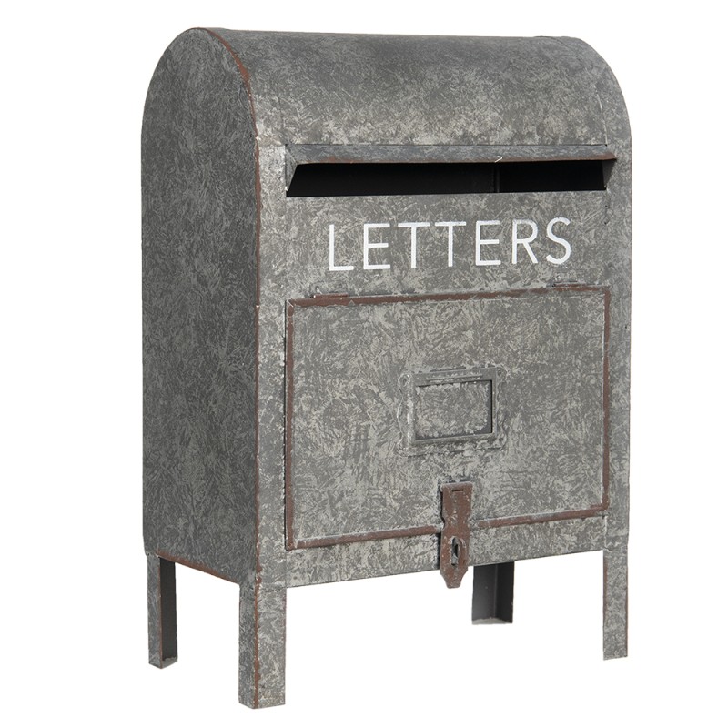 Clayre & Eef Buca delle lettere 28x16x40 cm Grigio Metallo Rettangolo Letters