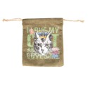 Clayre & Eef Ladies' Toiletry Bag 22x25x1 cm Green Canvas Rectangle Cat