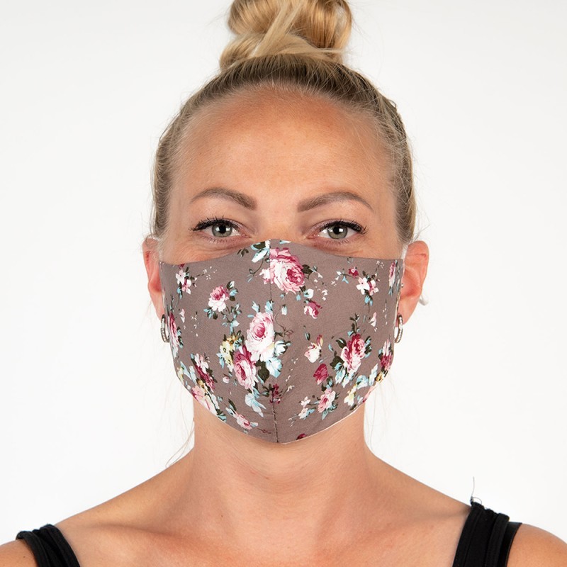 Clayre & Eef Waschbare Maske Braun Baumwolle