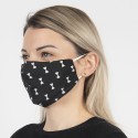 Clayre & Eef Washable Face Mask 13x26 cm Black Cotton