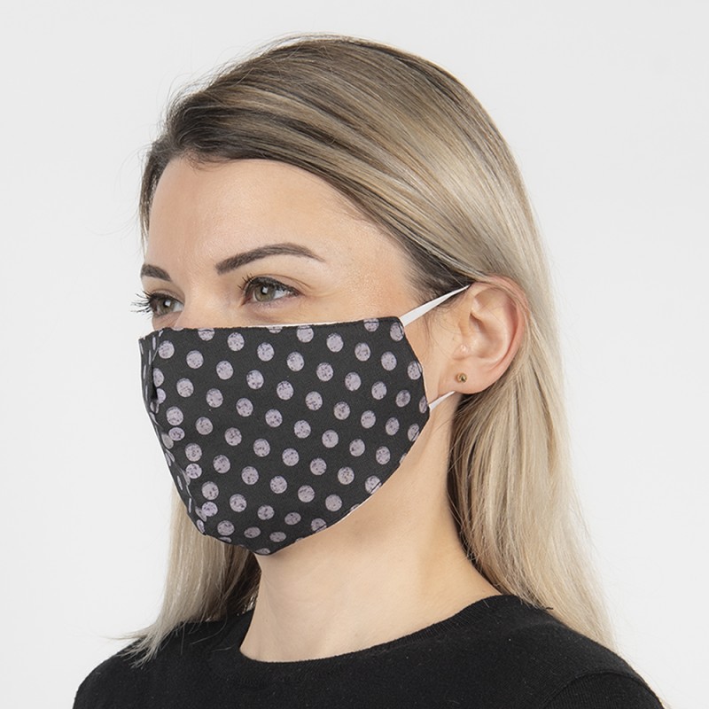 Clayre & Eef Waschbare Maske 13x26 cm Schwarz Baumwolle