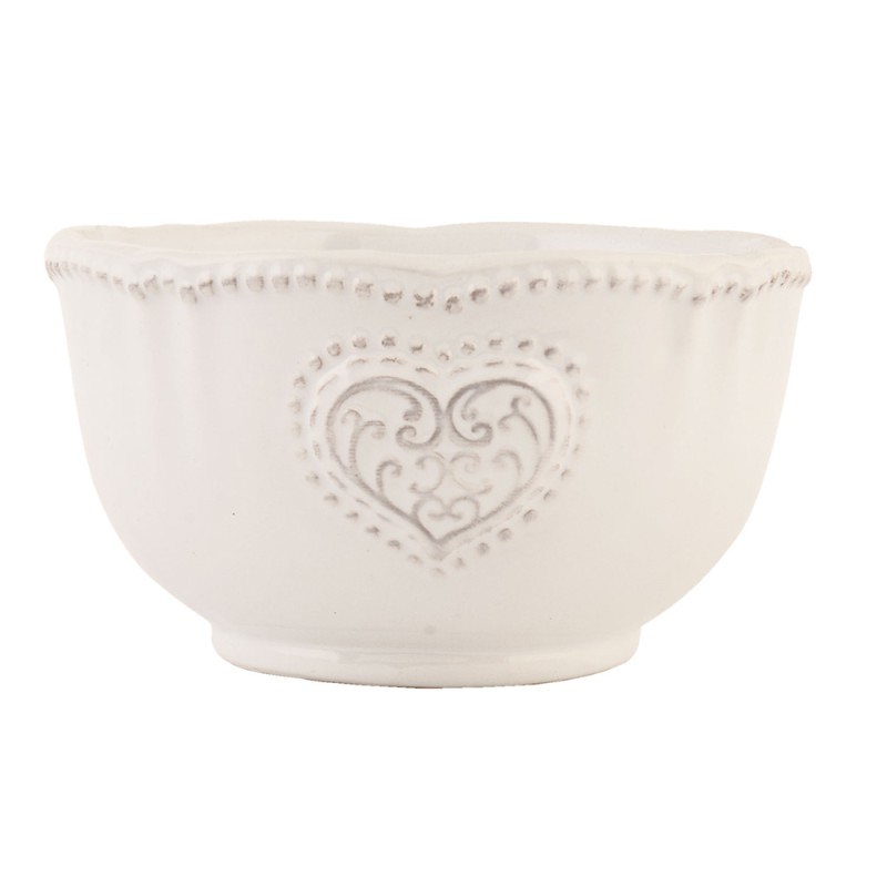 Clayre & Eef Soup Bowl Ø 12 cm Beige Ceramic Round Heart