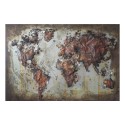 Clayre & Eef Decorazione murale 120x80 cm Marrone Beige Ferro Rettangolo Mappa del mondo