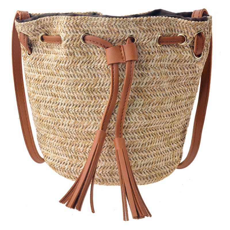 Juleeze Women's Handbag 22x20x16 cm Beige Paper straw Rectangle