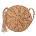 Juleeze Sac à main pour femmes Ø 22 cm Beige Paille en papier Rond