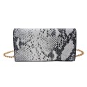 Juleeze Borsa a mano da donna 18x10x5 cm / Ø 13 cm Color argento Pelle artificiale Rettangolo Pelle di serpente