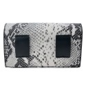 Juleeze Sac à main pour femmes 18x10x5 cm / Ø 13 cm Couleur argent Cuir artificiel Rectangle Peau de serpent