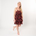 Juleeze Women's Dress Red Polyester Flowers