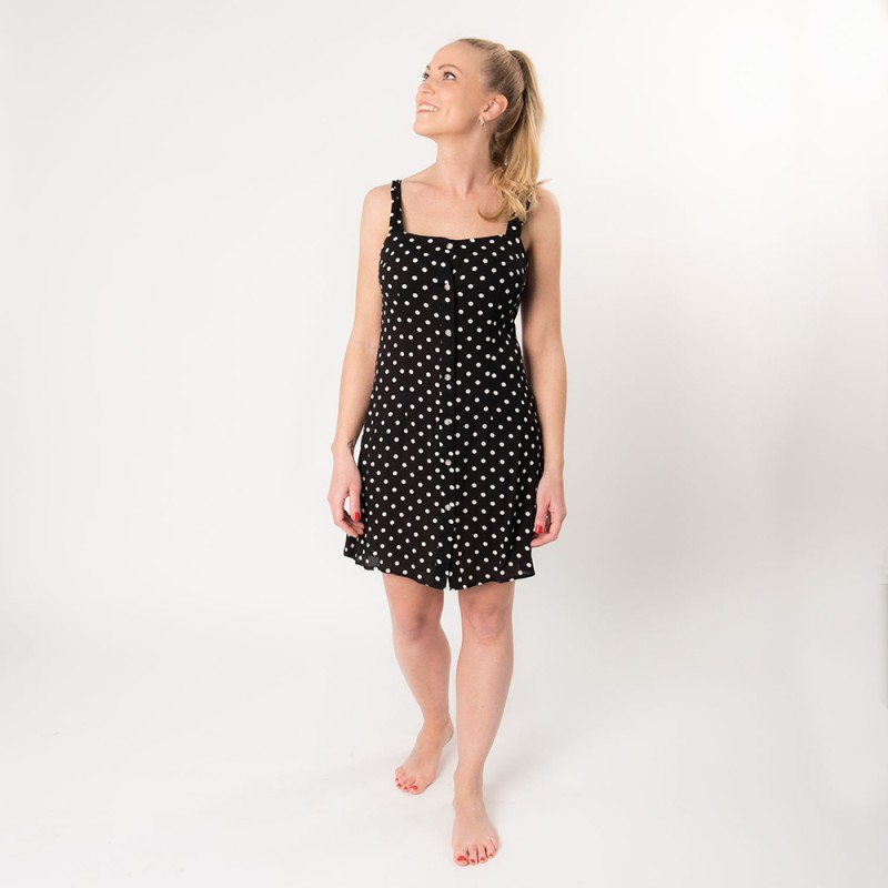 Juleeze Women's Dress Black Polyester Dots