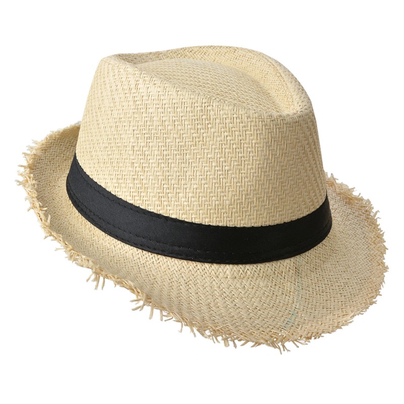 Juleeze Cappello da donna Ø 58 cm Beige Paglia di carta Rotondo