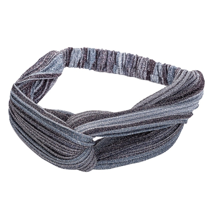 Juleeze Headband Women Grey Synthetic Round Striped