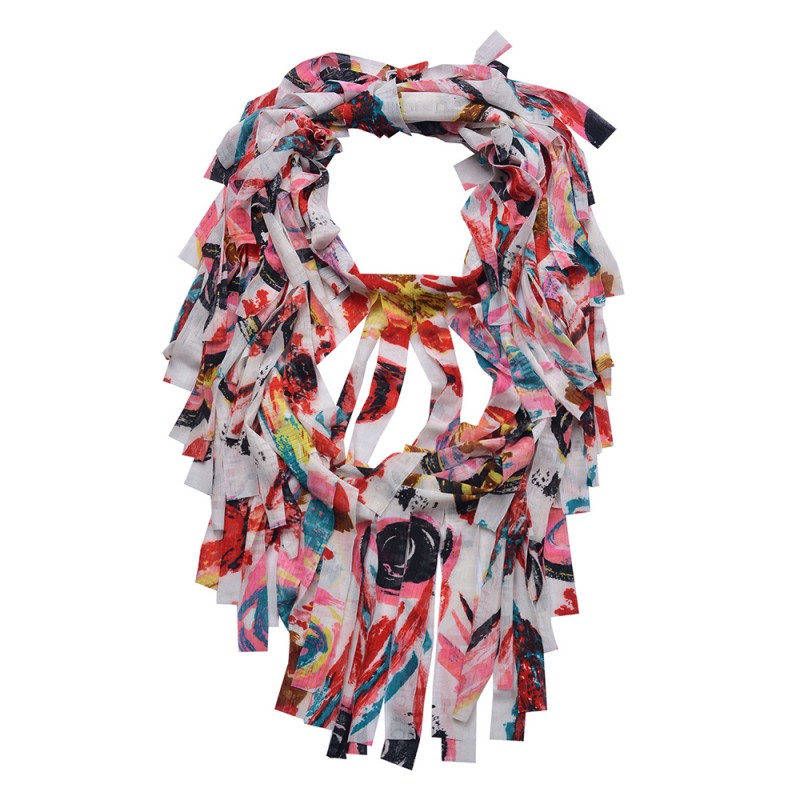 Juleeze Printed Scarf 30x150 cm Red Polyester