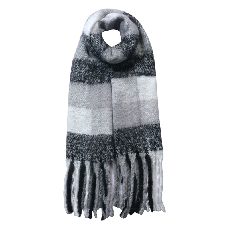 Juleeze Winter Scarf Women 50x180 cm Black Grey Diamond