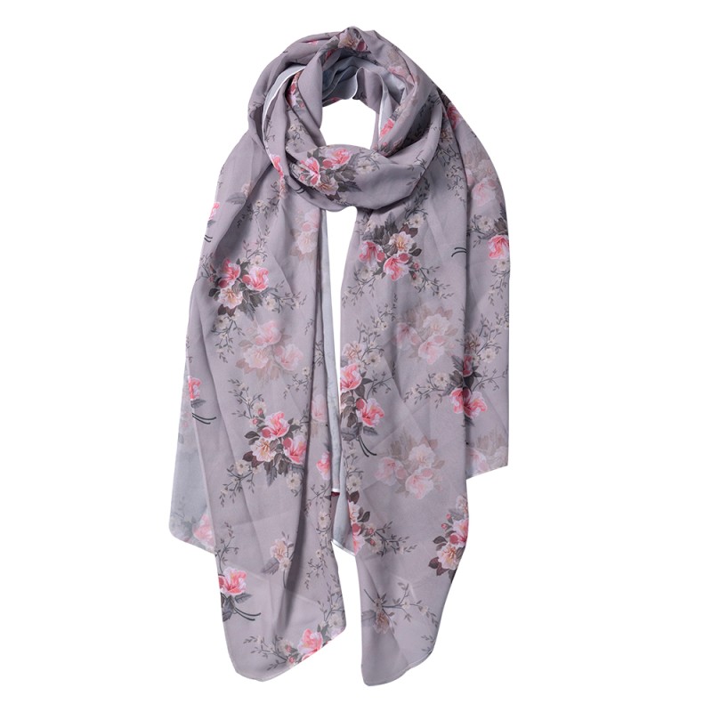 Juleeze Printed Scarf 90x180 cm Grey Synthetic