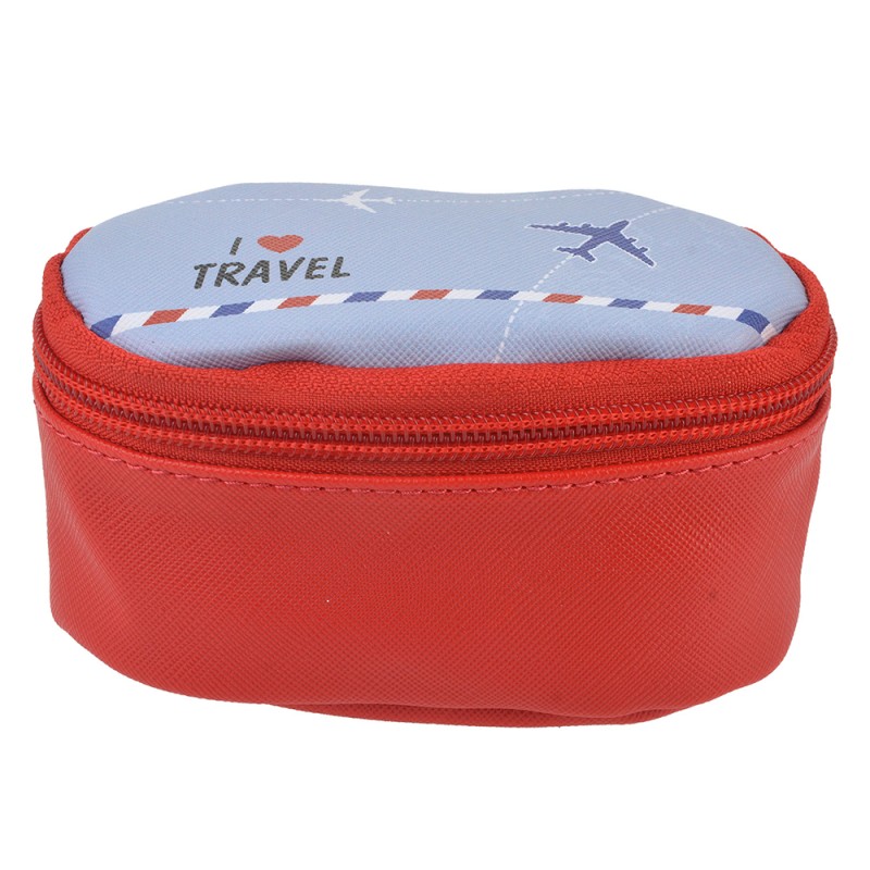 Juleeze Trousse de toilette pour femmes 12x8x6 cm Rouge Polyester Ovale